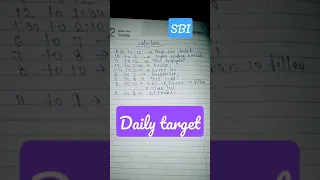 To do list for banking asspirant #dedication  #banking #sbi #shorts #trending #timetable