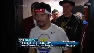 Jimmy Kimmel Joins Manny Pacquiao's Entourage Dressed as Justin Bieber