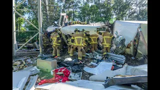 Jacksonville Fire Rescue Department responds to semi rollover with a fatality and one other trapped
