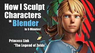 How I Sculpt a Character in 5 minutes - Princess Link [The Legend of Zelda: Breath of the Wild]