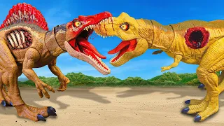 The RAGE of the SPINOSAURUS 🦖 | SUPER T-Rex VS EVIL Spinosaurus  🦕| Jurassic Park | DNINOSAUR Movie