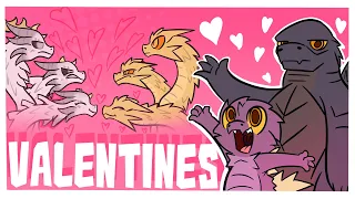 Godzilla, Chiisia, Moonhidora, and King Ghidorah Celebrate Valentines Day!(Godzilla Comic Dub)