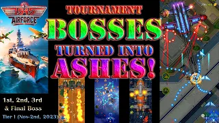 Tournament BOSSES Turned into Ashes! 1945 Air Force: Airplane Games Top Boss Gaming Video #bossfight