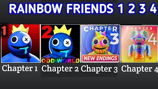 Rainbow Friends Chapter 1 2 3 4 Full Gameplay | Rainbow Friends Chapter 1 2 3 4 All Ending