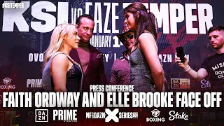 Elle Brooke and Faith Ordway FACE OFF at KSI vs Faze Temper press conference | Misfits Boxing