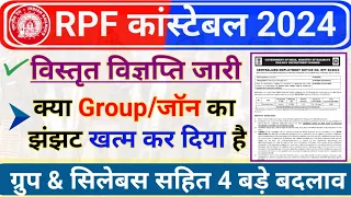 RPF Constable 2024 Group and Zone Wise Vacancy Notification | RPF 2024 CBT, PET, Medical, Syllabus