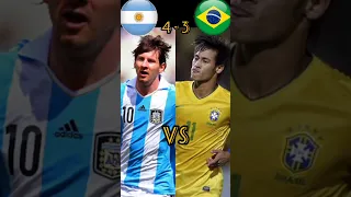 Argentina 4 vs 3 Brazil🔥 Friendly 2012🤩 | #shorts #shortsfeed #messi #hattrick vs #neymar #viral