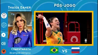 Brasil vence Rússia e Fabi e Thaísa comentam: Macris e Rosa mudaram a cara do jogo