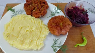 Meniu Fără Carne(cartofi Piuree si Ceapă Panne)🥔🧅🥘#food #viralvideo #recipe #cooking #fypシ#fy