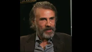 Christoph Waltz speaking boldly with intellect