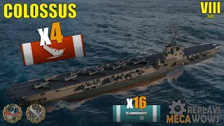 Aircraft Carrier Colossus 4 Kills & 187k Damage | World of Warships Gameplay