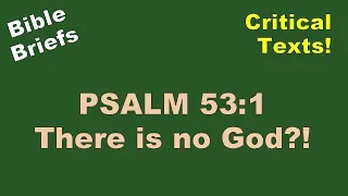 Bible Briefs #24 - Psalm 53:1