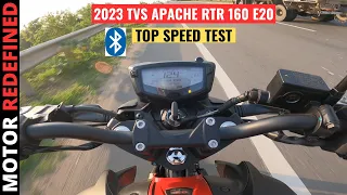 2023 TVS Apache 160 4V E20 BS7 Special Edition Top Speed Test & All Gear Top Speed Test.