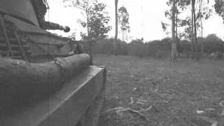 WWII Wartime Footage Infantry Advancing with SS King Tiger Tank