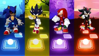 Sonic exe 🆚 Dark Sonic 🆚 Knuckles Sonic 🆚 Shadow Sonic | Sonic Tiles Hop EDM Rush