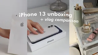 iPhone 13 unboxing | aesthetic asmr | size and camera comparison to iPhone 12 mini, vlog footage