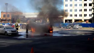 19.08.2015 Горящий БМВ Х6 Хамман на Кондратьевском ч 1