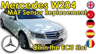 DIY Mercedes W204 C180 MAF Sensor Cam Shaft Sensors Replacement.