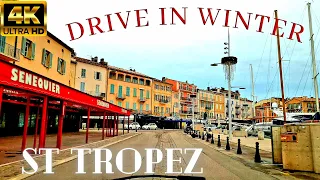 4K Drive Saint Tropez in Winter | French Riviera Ultra Hd