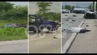 Ora News - Tiranë, tre automjete përplasen në Rinas, 6 të plagosur