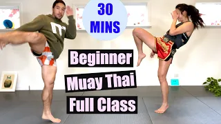 BEGINNER MUAY THAI - Full Class, 30 Minutes // No Equipment