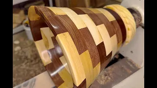 Woodturning my very first segmented bowl