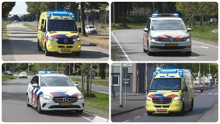 Ambulance 05-156 A1 naar het MST en Politie P1 en Ambulance 05-115 A1 naar aanrijdingen