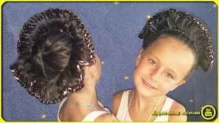 👑Праздничная Прическа для девочки с плетением скат "Корона" 👑| beautiful hairstyles crown