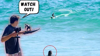 RC SURFER GOES HEAD ON WITH A SEAL! *ALMOST DIES*