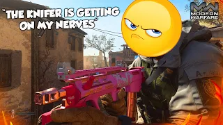 "THE KNIFER IS GETTING ON MY NERVES" (Modern Warfare Knife Only Reactions)
