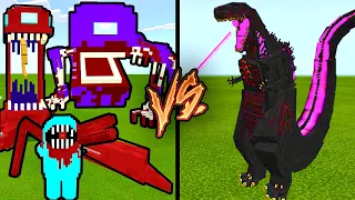 МОНСТРЫ АМОНГ АС ПРОТИВ ШИН ГОДЗИЛЛЫ В МАЙНКРАФТ among us gozilla minecraft