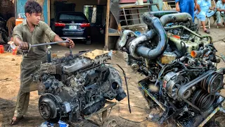 Rebuilding Straight 6-Cylinder Seized Diesel Engine  || Our professionals will demonstrate!