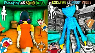 Playing As Squid Game Doll In Granny Chapter 2 Vs Playing As Huggy Wuggy In Granny 3 With Doraemon