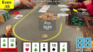 Mad Rush at Capitol Casino!   poker vlog 191