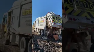 Front End Garbage Truck Dump at Landfill