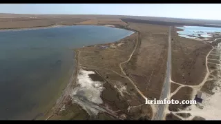 Село Межводное озеро Ярылгач и Джарылгач Крым часть 1 с высоты птичьего полета