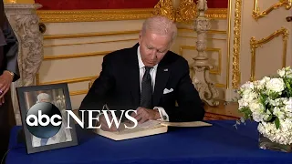 Biden signs condolence book for the queen