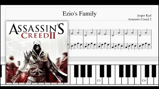 Assassin's Creed 2 (Jesper Kyd) - Ezio's Family - Easy Piano Tutorial (SHEETS+VISUAL)