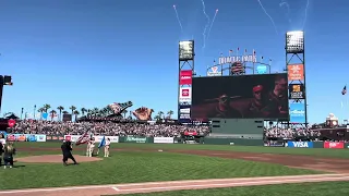 National anthem for SF Giants on Hello Kitty and Girl Scouts night