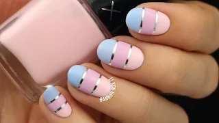 Pastel Color Block Nail Art