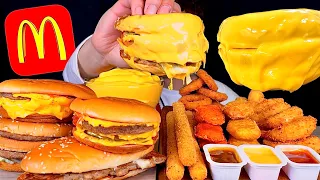 ASMR 맥도날드 버거킹 패스트푸드🥤트리플 치즈버거 롱치즈스틱 너겟 치즈소스 찍먹방~! McDonald’s Cheese Burger Nuggets 🧀Stick MuKBang~!