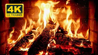 🔥 Cozy Fireplace 4K (12 HOURS). Fireplace with Crackling Fire Sounds. Crackling Fireplace 4K