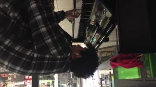 school student learns  Boogie woogie public piano