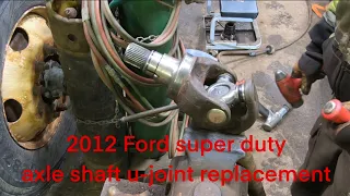 ford super duty front passenger axle u-joint replacement