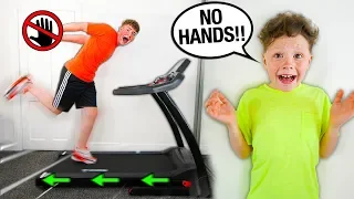 HANDS FREE Challenge w/LITTLE BROTHER!! (24 HOUR CHALLENGE)