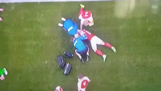 Scary scene  from Euro2020. Player from Denmark collapsed on the field 😶