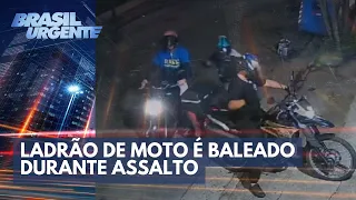 Ladrão de moto é baleado durante assalto | Brasil Urgente