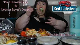 Red Lobster Seafood Feast Mukbang (The Ultimate Feast & Lobster Lover's Dream) Cheddar Bay Biscuits!