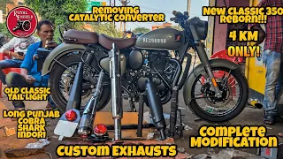 COMPLETE MODIFICATION | NEW CLASSIC 350 REBORN Old CLASSIC Handle & Tail Lights | Long Punjab #MxK