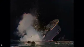 Titanic's final plunge (1953) colorization test